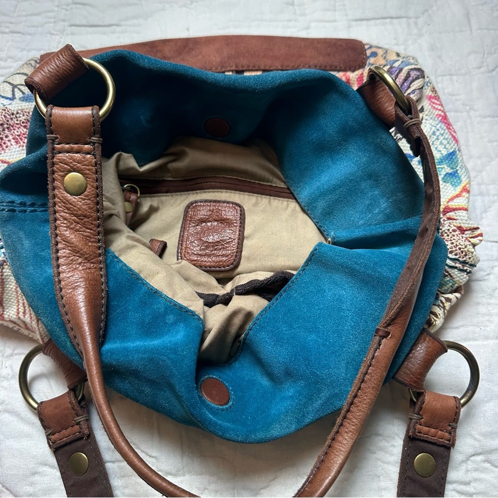 Boho Butterfly Canvas Tote | Slouchy Leather Trim · Lucky Brand - Picture 14 of 16